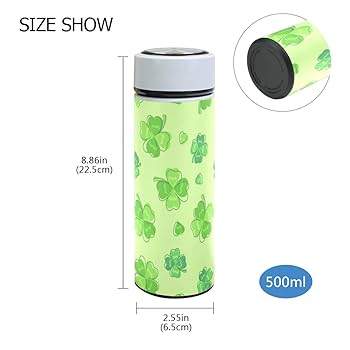 Amazon｜ミヤビヤ 水筒 500ml 四つ葉のクローバー柄 幸せ